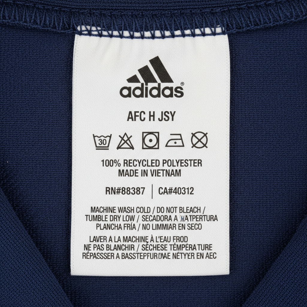 Authentic Adidas football shirt swing tag