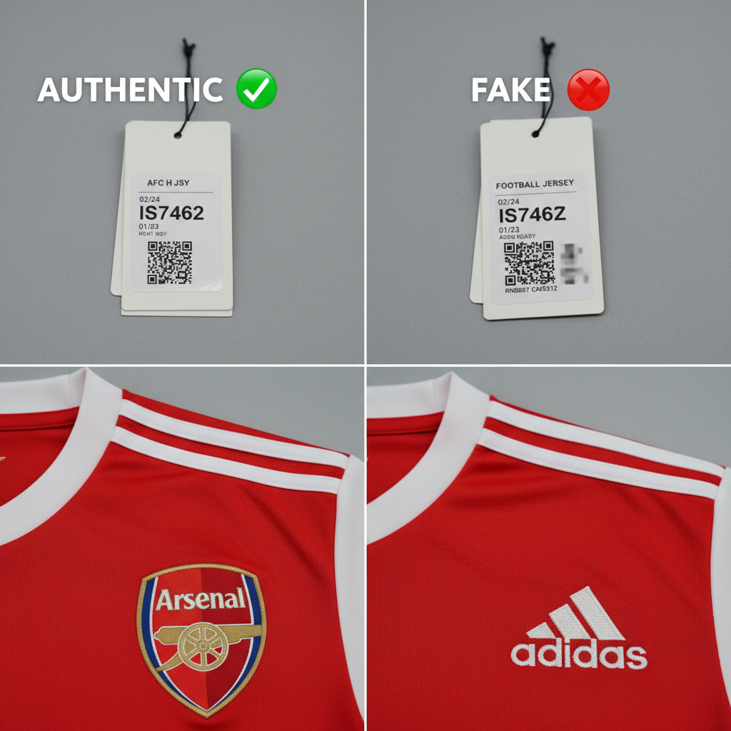 Comparison of authentic vs fake Adidas details